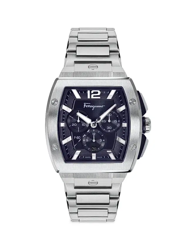 Men's F-80 Tonneau Stainless Steel Chronograph Watch - Stainless Steel