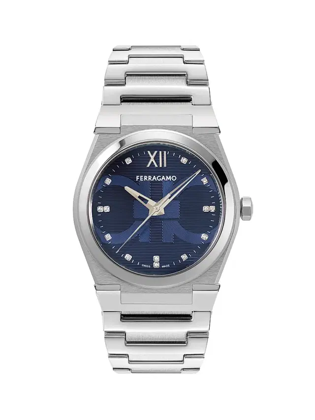 Men's Vega Capsule Diamond & Stainless Steel Bracelet Watch/40MM - Stainless Steel Men's Vega Capsule Diamond & Stainless Steel Bracelet Watch/40MM - Stainless Steel