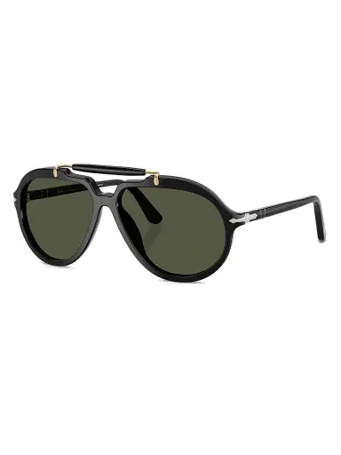 PERSOL Men's 57MM Square Sunglasses - Black | Thumbnail 1 PERSOL Men's 57MM Square Sunglasses - Black | Thumbnail 1