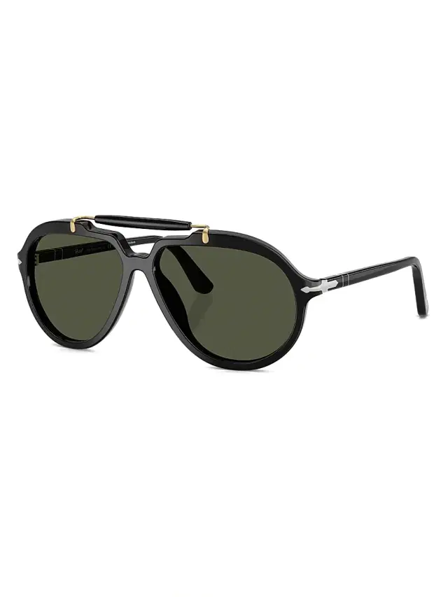 Persol Men's 57MM Square Sunglasses - Black