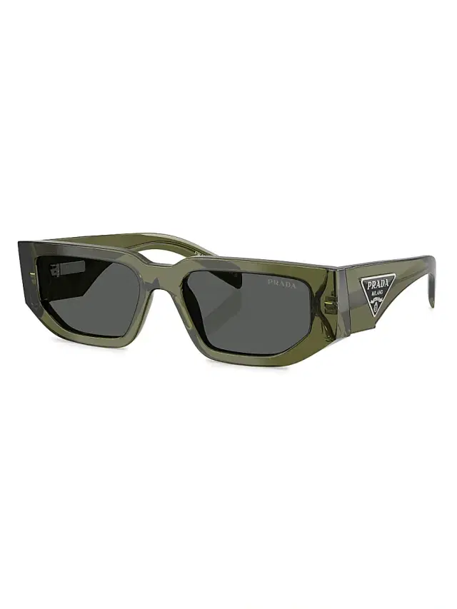 Prada Men's 54MM Rectangular Sunglasses - Grey Green