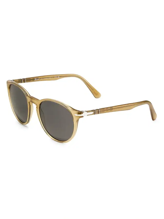 Men's 52MM Round Sunglasses - Opal Beige Dark Grey Men's 52MM Round Sunglasses - Opal Beige Dark Grey