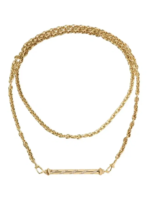 Candy Cane 18-karat Gold Diamond Necklace