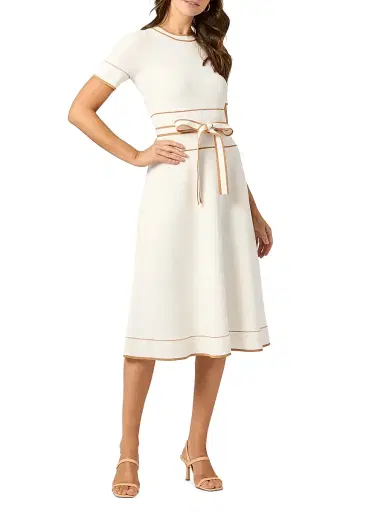 Shoshanna Women's Addison Belted Knit Dress | Thumbnail 3