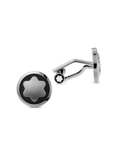 Montblanc Men's Star Stainless Steel & Onyx Cufflinks | Thumbnail 2 Montblanc Men's Star Stainless Steel & Onyx Cufflinks | Thumbnail 2