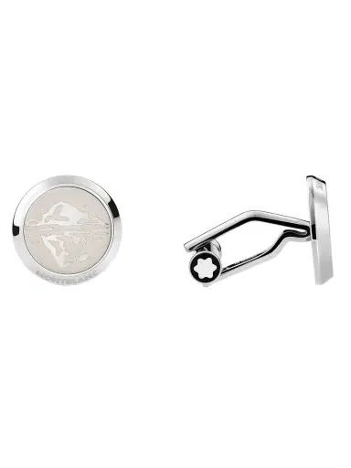 Montblanc Men's 1858 Ocean Stainless Steel Cufflinks - Steel | Thumbnail 2