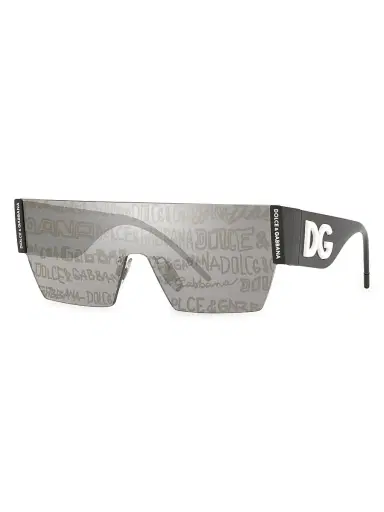 Dolce & Gabbana Women's 43MM Logo Shield Sunglasses - Black | Thumbnail 2 Dolce & Gabbana Women's 43MM Logo Shield Sunglasses - Black | Thumbnail 2
