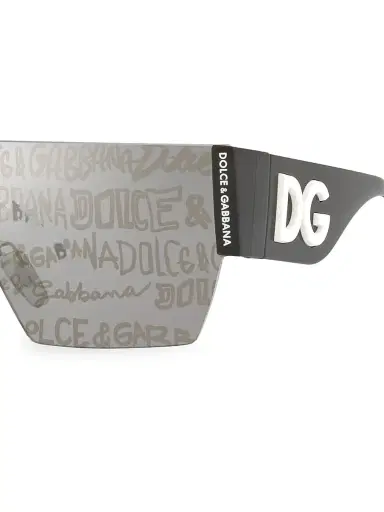 Dolce & Gabbana Women's 43MM Logo Shield Sunglasses - Black | Thumbnail 3 Dolce & Gabbana Women's 43MM Logo Shield Sunglasses - Black | Thumbnail 3