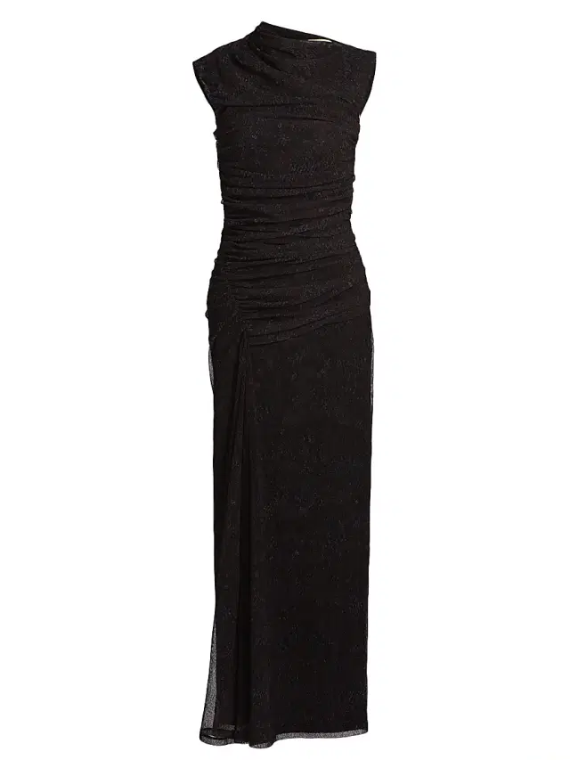 Nicholas the Label Women's Viona Ruched Mesh Maxi Dress - Bordeaux Snake Print