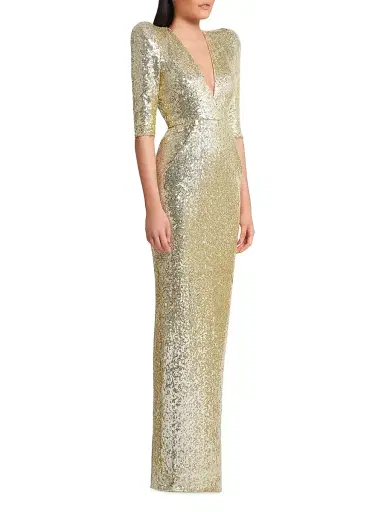 Zhivago Women's Look At Me Sequin Gown - Champagne - Size 10 | Thumbnail 3