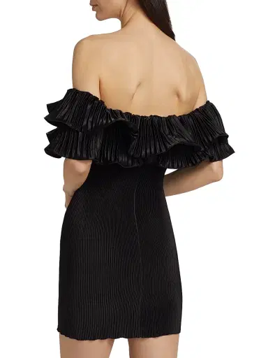 L'Idée Women's Off-The-Shoulder Pleated Minidress | Thumbnail 5