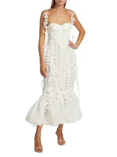 Zimmermann Women's Petal Appliqué Linen-Silk Corset Gown - Natural - Size 8 | Thumbnail 2 Zimmermann Women's Petal Appliqué Linen-Silk Corset Gown - Natural - Size 8 | Thumbnail 2