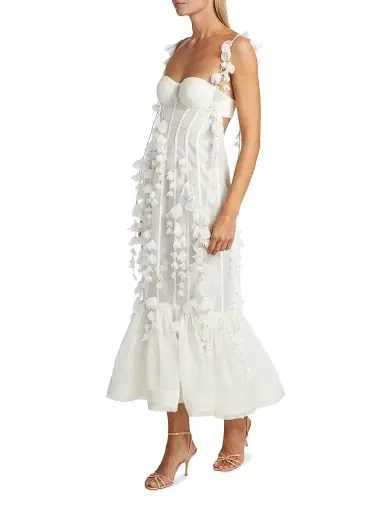 Zimmermann Women's Petal Appliqué Linen-Silk Corset Gown - Natural - Size 8 | Thumbnail 4 Zimmermann Women's Petal Appliqué Linen-Silk Corset Gown - Natural - Size 8 | Thumbnail 4