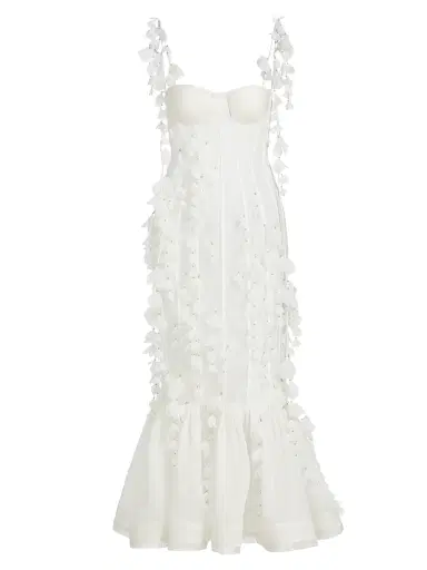 Zimmermann Women's Petal Appliqué Linen-Silk Corset Gown - Natural - Size 8 | Thumbnail 1 Zimmermann Women's Petal Appliqué Linen-Silk Corset Gown - Natural - Size 8 | Thumbnail 1