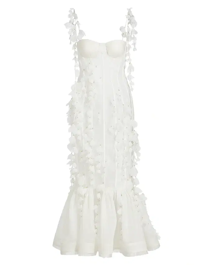 Zimmermann Women's Petal Appliqué Linen-Silk Corset Gown - Natural
