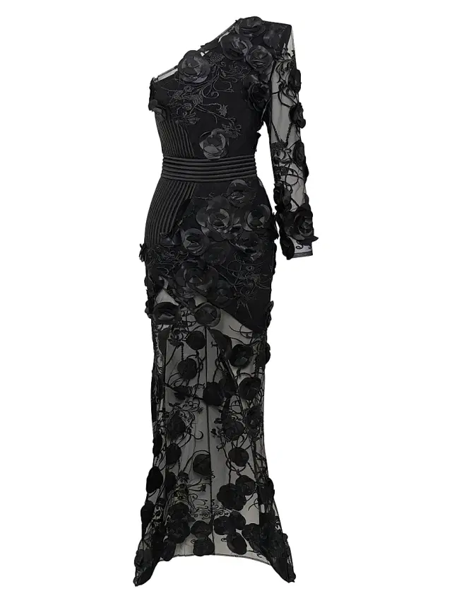 Zhivago Women's I Found Love One-Shoulder Gown - Black