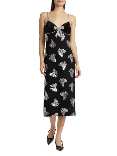 Rebecca Vallance Women's Valor Sequined Bow Midi-Dress | Thumbnail 3