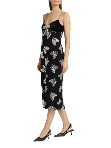 Rebecca Vallance Women's Valor Sequined Bow Midi-Dress | Thumbnail 4