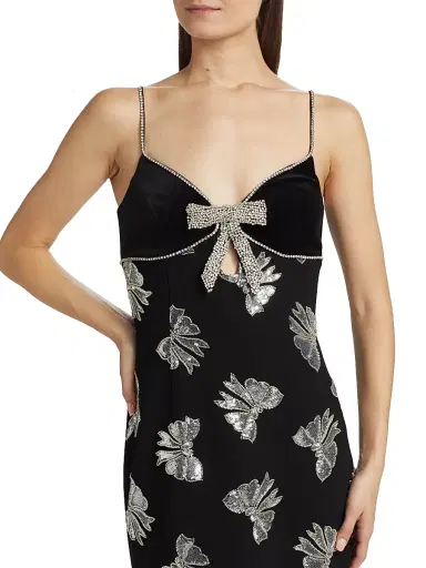 Rebecca Vallance Women's Valor Sequined Bow Midi-Dress | Thumbnail 6
