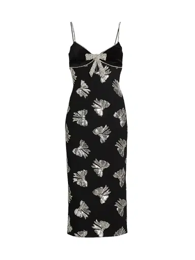 Rebecca Vallance Women's Valor Sequined Bow Midi-Dress | Thumbnail 1