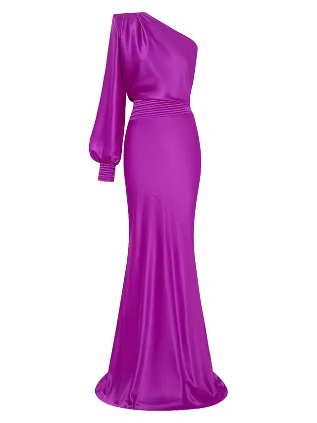 Women's Don't Look Now One-Shoulder Gown - Magenta - Size 4