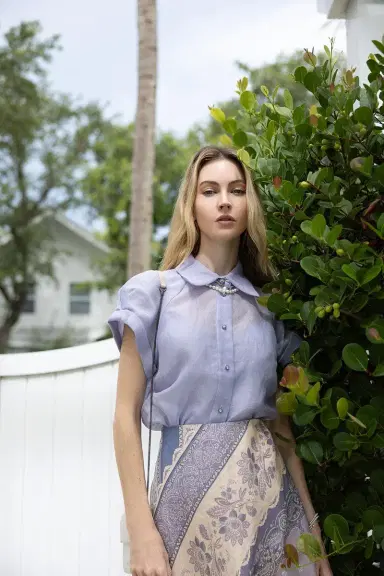 Zimmermann Crush Frilled Fitted Blouse | Thumbnail 3