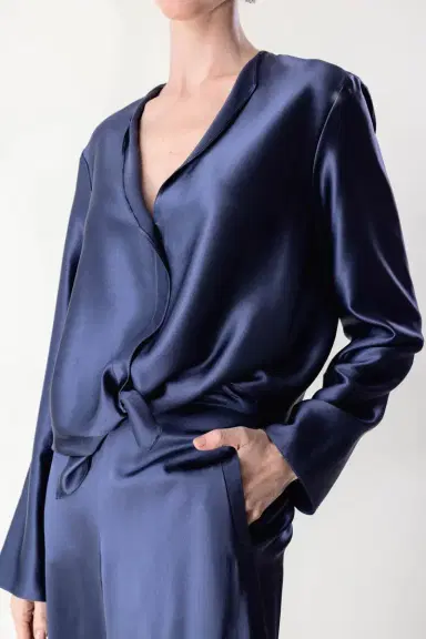 PETER COHEN House Blouse - Denim | Thumbnail 3