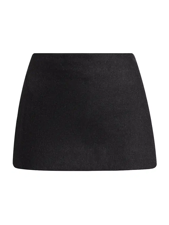 A.L.C. Women's Edie Wool-Blend A-line Miniskirt - Charcoal Black