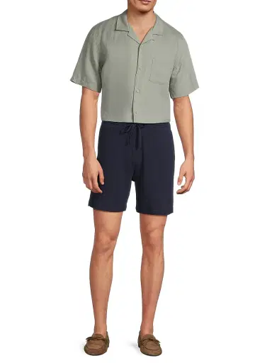 Onia Men's Linen-Blend Camp Shirt - Sage | Thumbnail 2