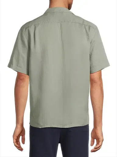 Onia Men's Linen-Blend Camp Shirt - Sage | Thumbnail 5