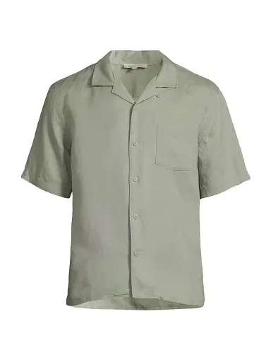 Onia Men's Linen-Blend Camp Shirt - Sage | Thumbnail 1