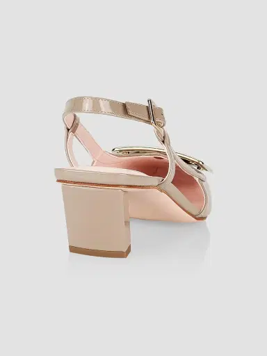 Roger Vivier Women's Belle Vivier 45MM Patent Leather Slingback Pumps - Taupe - Size 11.5 | Thumbnail 3 Roger Vivier Women's Belle Vivier 45MM Patent Leather Slingback Pumps - Taupe - Size 11.5 | Thumbnail 3