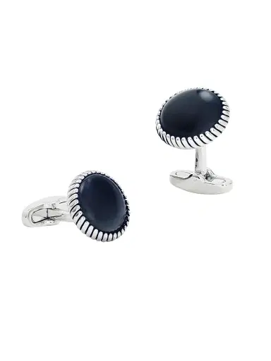 Link Up Men's Onyx Rope Cufflinks | Thumbnail 1 Link Up Men's Onyx Rope Cufflinks | Thumbnail 1