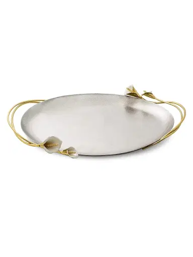 Michael Aram Calla Lily Oval Tray - Silver | Thumbnail 1 Michael Aram Calla Lily Oval Tray - Silver | Thumbnail 1