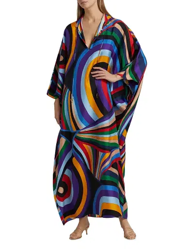 Pucci Women's Silk Twill Kaftan - Viola Rosso | Thumbnail 3 Pucci Women's Silk Twill Kaftan - Viola Rosso | Thumbnail 3