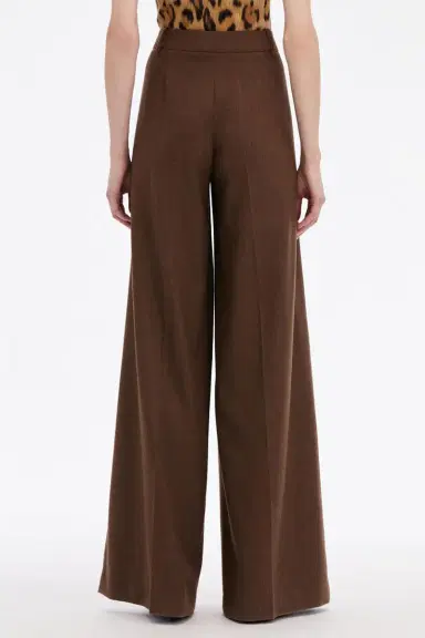 Oscar de la Renta Mixed Pleated Wide-Leg Pants | Thumbnail 5