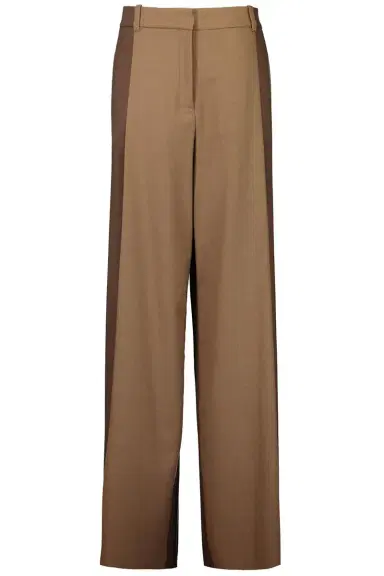 Oscar de la Renta Mixed Pleated Wide-Leg Pants | Thumbnail 1