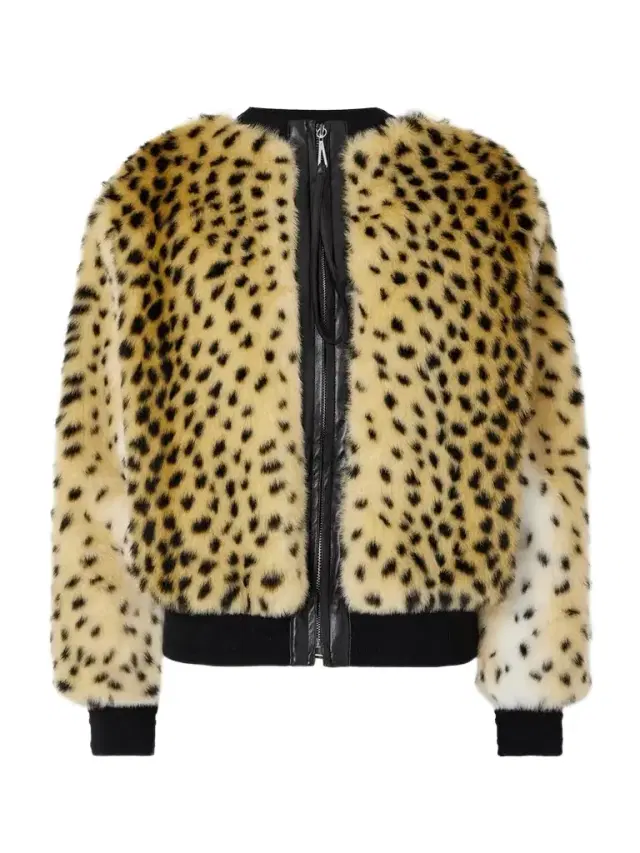 Cheetah-print Faux-fur Jacket