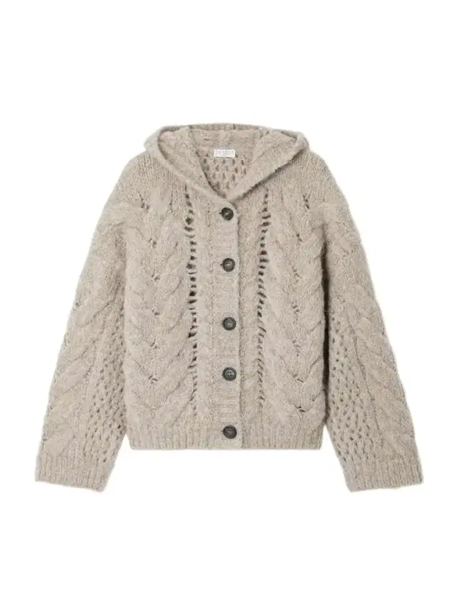 Hooded Cable-knit Alpaca-blend Cardigan