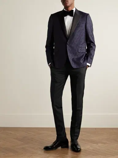Paul Smith Slim-Fit Satin-Trimmed Wool and Mohair-Blend Tuxedo Trousers - Men | Thumbnail 2 Paul Smith Slim-Fit Satin-Trimmed Wool and Mohair-Blend Tuxedo Trousers - Men | Thumbnail 2