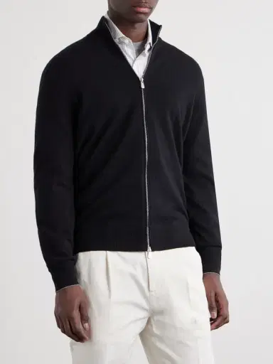 Brunello Cucinelli Cashmere Zip-Up Sweater - Men | Thumbnail 6