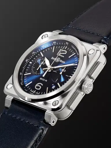 Bell & Ross BR 03-94 Blue Steel Automatic Chronograph Steel Watch, Ref. BR0394‐BLU-ST/SCA - Men | Thumbnail 4 Bell & Ross BR 03-94 Blue Steel Automatic Chronograph Steel Watch, Ref. BR0394‐BLU-ST/SCA - Men | Thumbnail 4