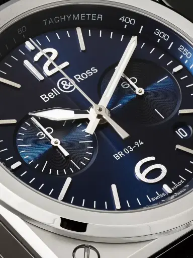 Bell & Ross BR 03-94 Blue Steel Automatic Chronograph Steel Watch, Ref. BR0394‐BLU-ST/SCA - Men | Thumbnail 6 Bell & Ross BR 03-94 Blue Steel Automatic Chronograph Steel Watch, Ref. BR0394‐BLU-ST/SCA - Men | Thumbnail 6