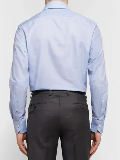 Zegna Light-Blue Trofeo Slim-Fit Cutaway-Collar Cotton-Poplin Shirt - Men | Thumbnail 4 Zegna Light-Blue Trofeo Slim-Fit Cutaway-Collar Cotton-Poplin Shirt - Men | Thumbnail 4