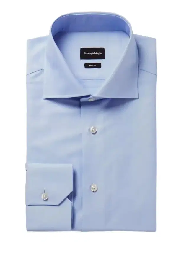 Light-Blue Trofeo Slim-Fit Cutaway-Collar Cotton-Poplin Shirt - Men Light-Blue Trofeo Slim-Fit Cutaway-Collar Cotton-Poplin Shirt - Men