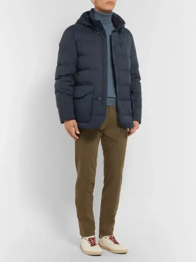 Loro Piana Clearwater Quilted Storm System Shell Hooded Down Jacket - Men | Thumbnail 2