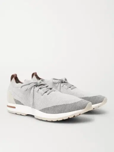 Loro Piana 360 Flexy Walk Leather-Trimmed Knitted Wool Sneakers - Men | Thumbnail 3 Loro Piana 360 Flexy Walk Leather-Trimmed Knitted Wool Sneakers - Men | Thumbnail 3