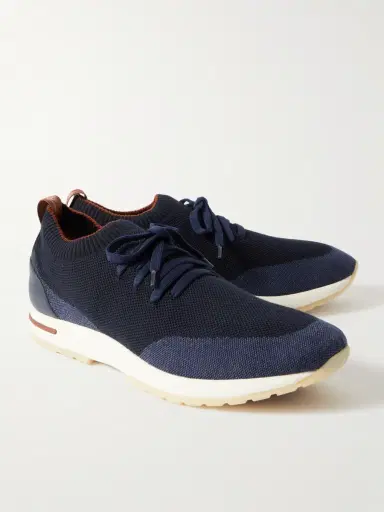 Loro Piana 360 Flexy Walk Leather-Trimmed Knitted Wool Sneakers - Men | Thumbnail 4 Loro Piana 360 Flexy Walk Leather-Trimmed Knitted Wool Sneakers - Men | Thumbnail 4