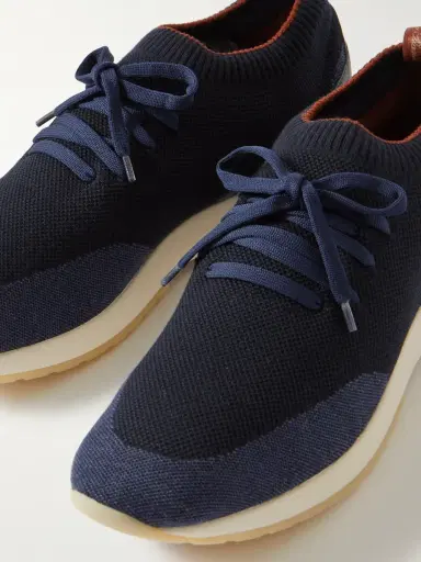 Loro Piana 360 Flexy Walk Leather-Trimmed Knitted Wool Sneakers - Men | Thumbnail 6 Loro Piana 360 Flexy Walk Leather-Trimmed Knitted Wool Sneakers - Men | Thumbnail 6