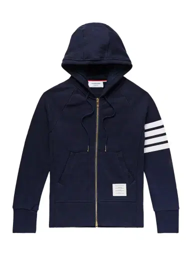 Thom Browne Slim-Fit Striped Loopback Cotton-Jersey Zip-Up Hoodie - Men | Thumbnail 1